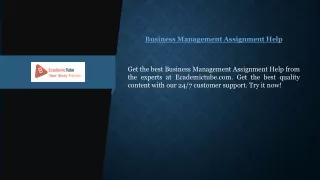 Business Management Assignment Help Ecademictube.com