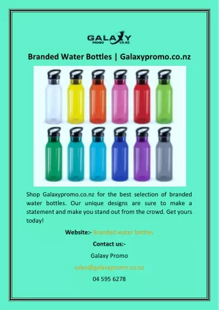 Branded Water Bottles  Galaxypromo.co.nz