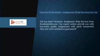 Top-rated Chemistry Assignment Help Services In Usa Ecademictube.com