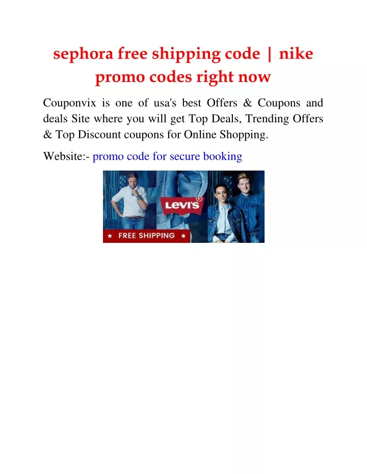 sephora free shipping code nike promo codes right