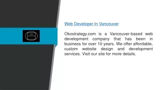 Web Developer In Vancouver Okostrategy.com
