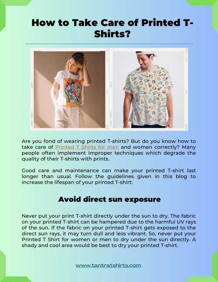 how to take care of printed t shirts