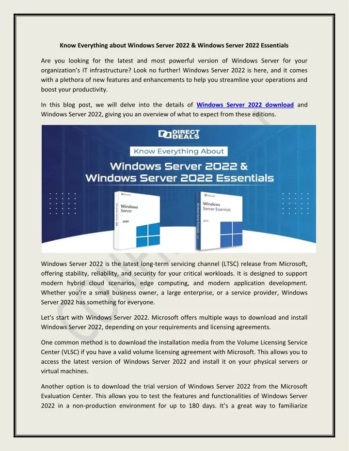 know everything about windows server 2022 windows