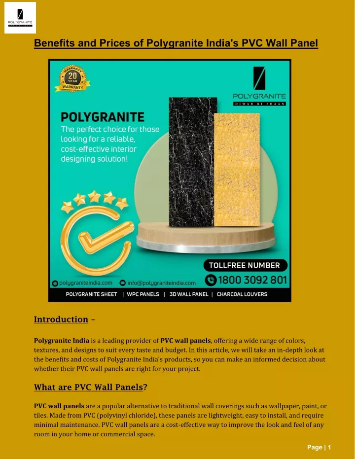 benefits and prices of polygranite india