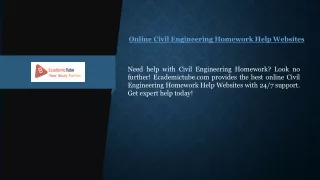 Online Civil Engineering Homework Help Websites  Ecademictube.com