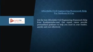 Affordable Civil Engineering Homework Help For Students In Usa  Ecademictube.com