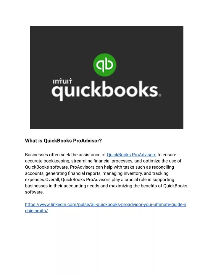 PPT - What is QuickBooks ProAdvisor (1) PowerPoint Presentation, free ...