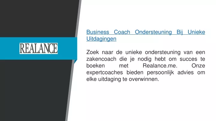 business coach ondersteuning bij unieke