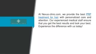 Prp Treatment For Hair Nexus-clinic