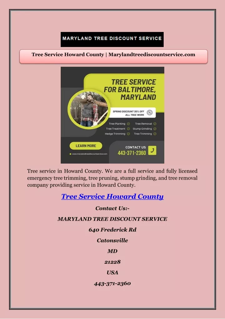 tree service howard county