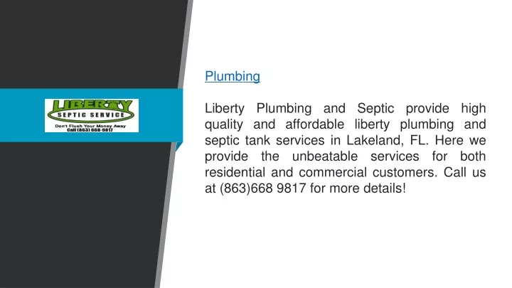 plumbing liberty plumbing and septic provide high