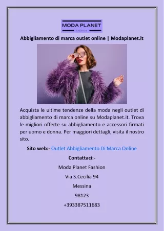 Abbigliamento di marca outlet online  Modaplanet