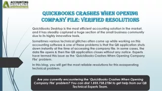 quickbooks crashes when opening company file verified resolutions