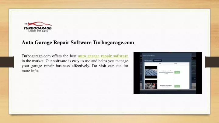 auto garage repair software turbogarage com