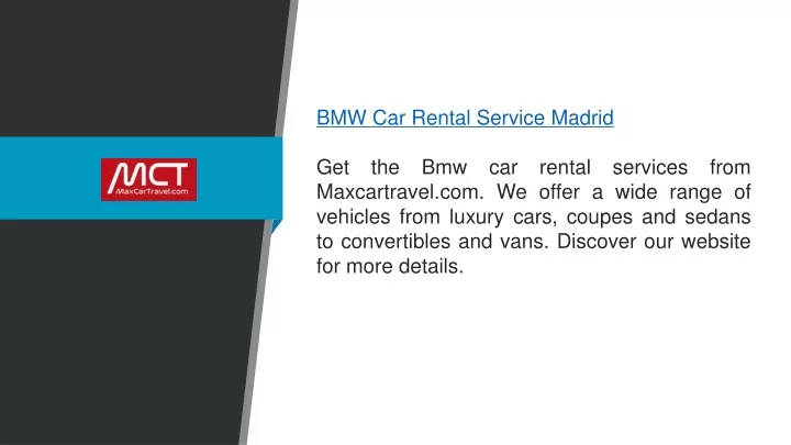 bmw car rental service madrid