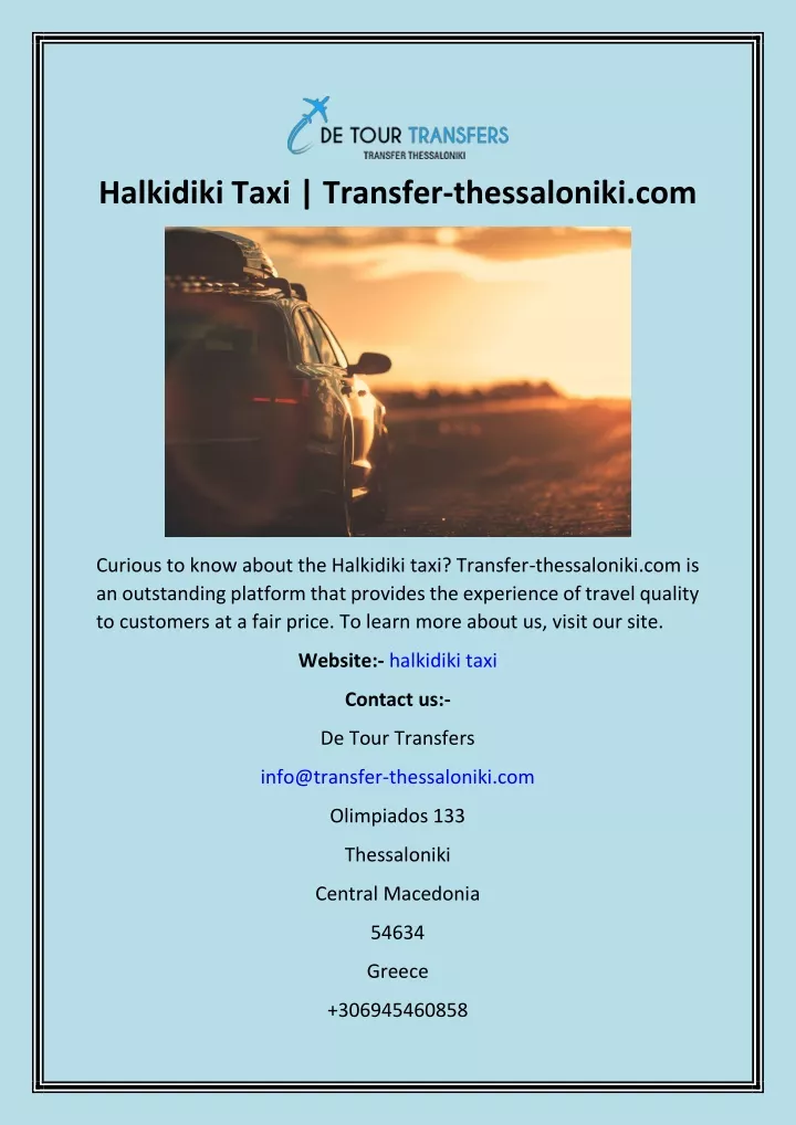 halkidiki taxi transfer thessaloniki com