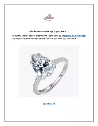 Affordable Diamond Rings | Sparkleland.co
