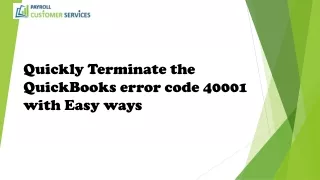 Quickly Terminate the QuickBooks error code 40001 with easy ways