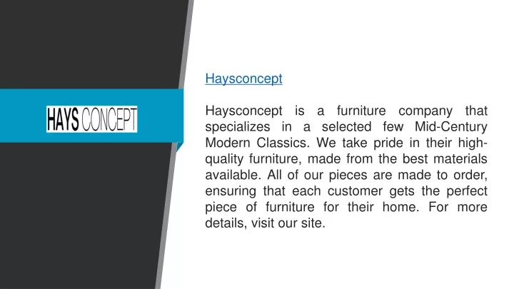 haysconcept haysconcept is a furniture company