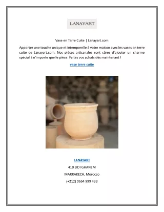 Vase en Terre Cuite | Lanayart.com