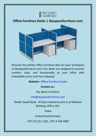 Office Furniture Desks  Skyspacefurniture