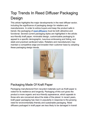 Top Trends In Reed Diffuser Packaging Design