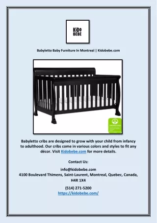 Babyletto Baby Furniture In Montreal | Kidobebe.com