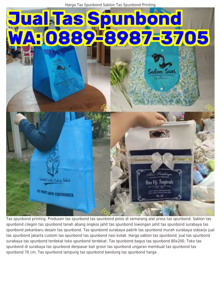 harga tas spunbond sablon tas spunbond printing