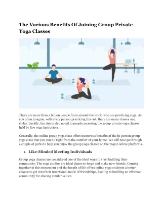 The Various Benefits Of Joining Group Private Yoga Classes