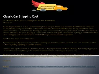 classic car shipping cost