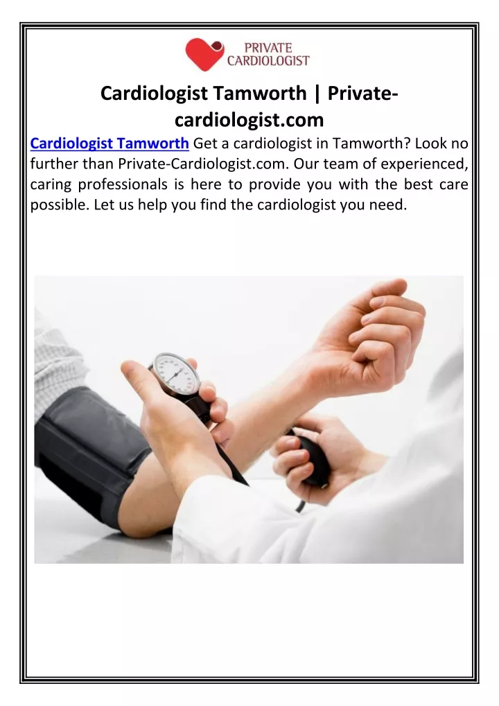 cardiologist tamworth private cardiologist