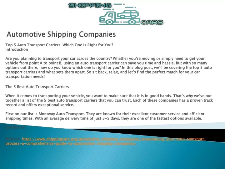 automotive shipping companies