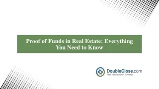 What Is a Proof of Funds Letter in Real Estate? | DoubleClose.com