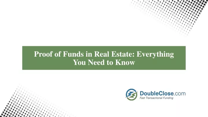 proof of funds in real estate everything you need