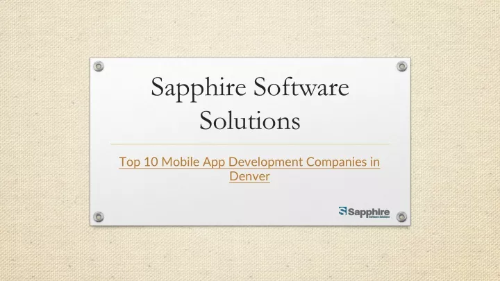 sapphire software solutions