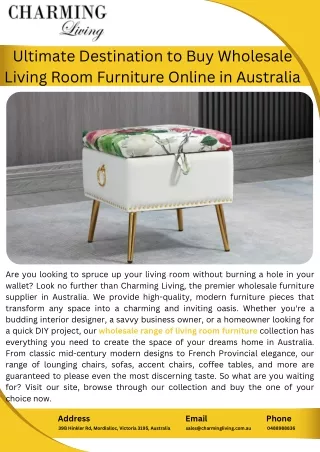 Ultimate Destination to Buy Wholesale Living Room Furniture Online in Australia