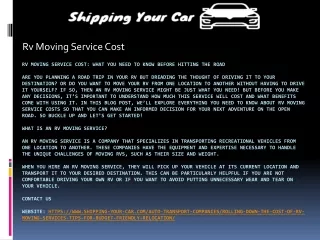 rv moving service cost