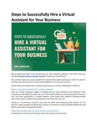 steps to successfully hire a virtual assistant