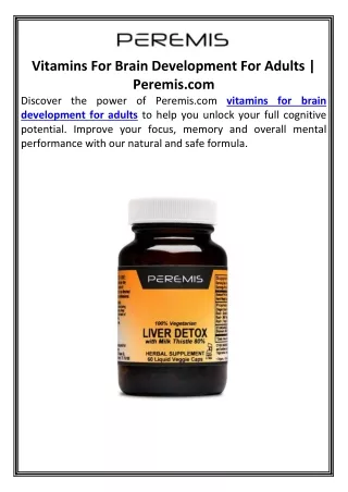 Vitamins For Brain Development For Adults | Peremis.com