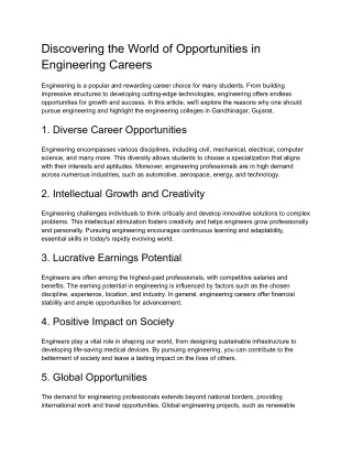 discovering the world of opportunities