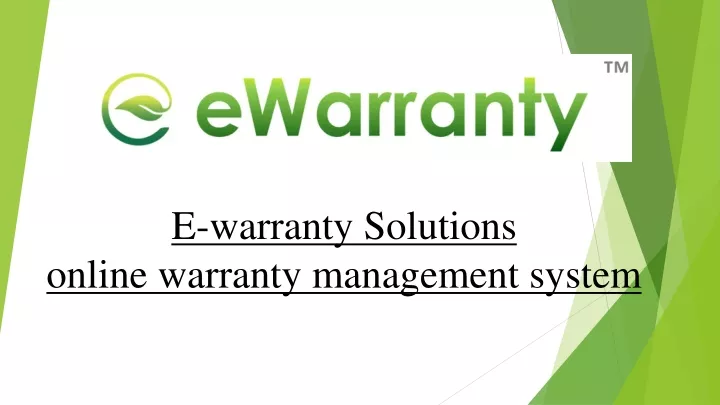 e warranty solutions online warranty management system