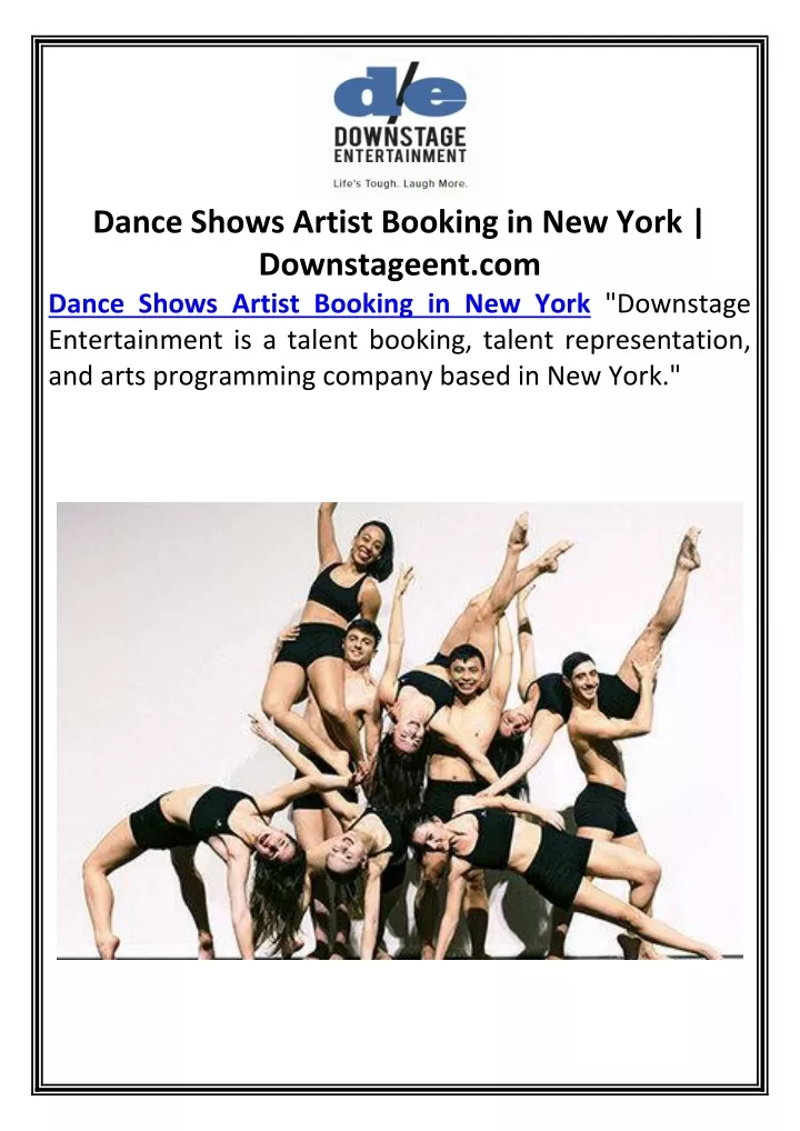 dance shows artist booking in new york