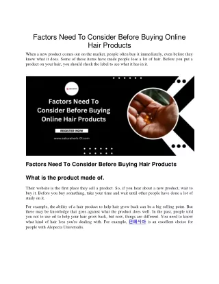 Factors Need To Consider Before Buying Online Hair Products?