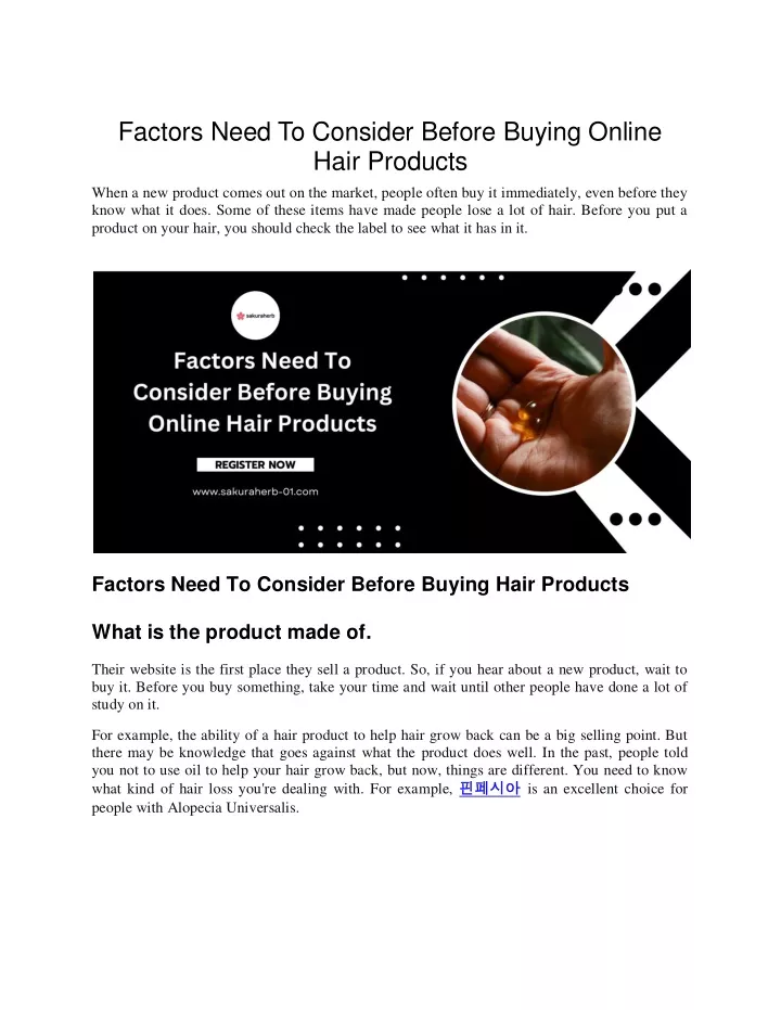 PPT - Factors Need To Consider Before Buying Online Hair Products? PowerPoint Presentation - ID 