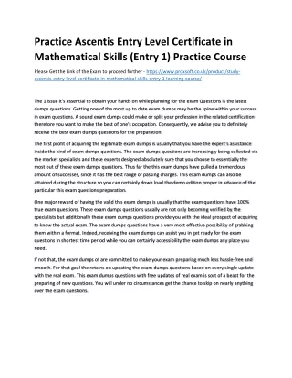 practice ascentis entry level certificate