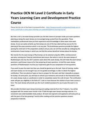 practice ocn ni level 2 certificate in early