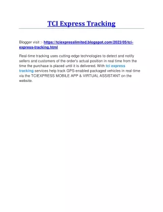 TCI Express Tracking