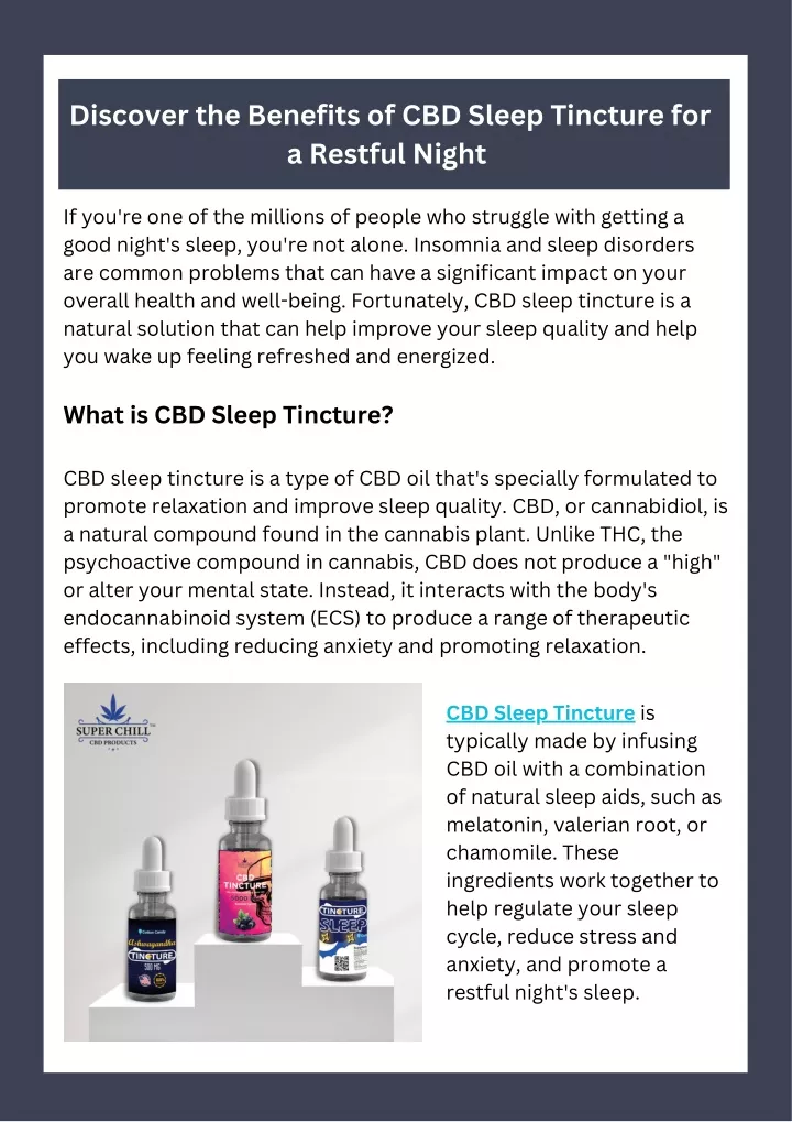 discover the benefits of cbd sleep tincture