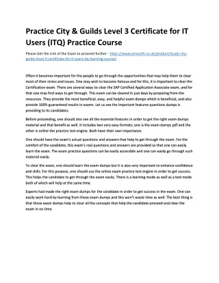 practice city guilds level 3 certificate