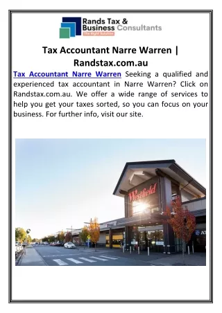 Tax Accountant Narre Warren | Randstax.com.au